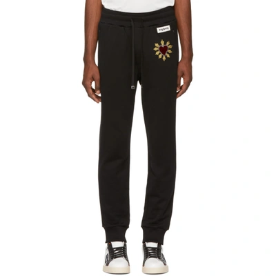 Shop Dolce & Gabbana Dolce And Gabbana Black Heart Lounge Pants In N0000 Black