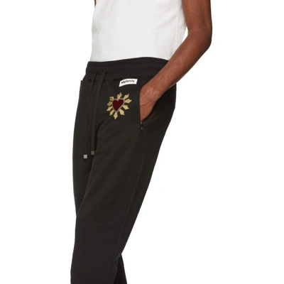 Shop Dolce & Gabbana Dolce And Gabbana Black Heart Lounge Pants In N0000 Black