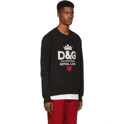 Shop Dolce & Gabbana Dolce And Gabbana Black Royal Love Sweatshirt In N0000 Black