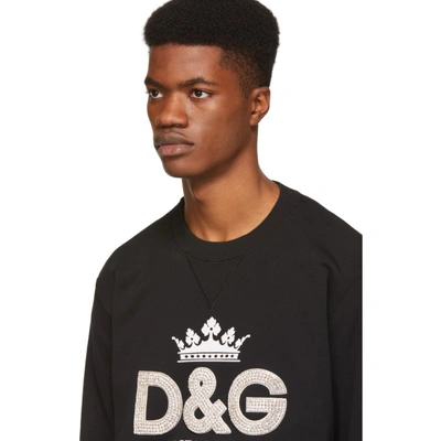 Shop Dolce & Gabbana Dolce And Gabbana Black Royal Love Sweatshirt In N0000 Black