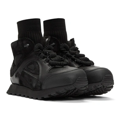Shop Maison Margiela Black Security Runner High-top Sneakers In T8017 Black