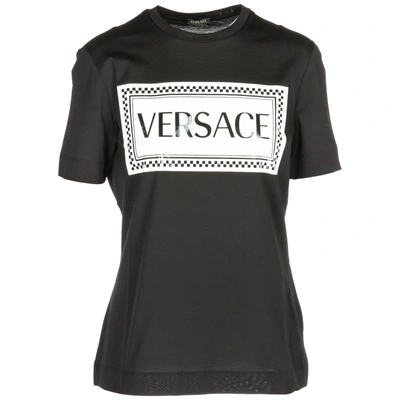 Shop Versace Women's T-shirt Short Sleeve Crew Neck Round In Black