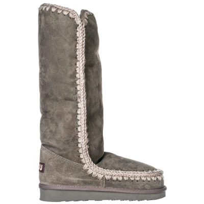Shop Mou Women's Suede Boots Eskimo 40 In Grey