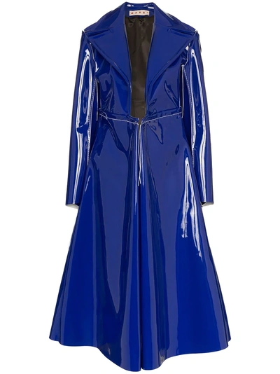 Shop Marni High Shine Pvc Coat - Purple