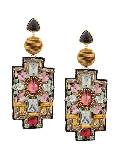 Shop Lizzie Fortunato Jewels Madonna Crystal Earrings - Multicolour