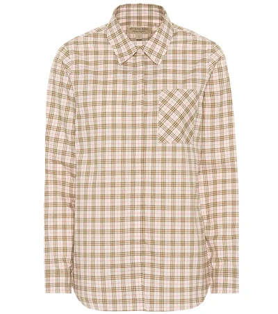 Shop Burberry Checked Cotton Shirt In Pink