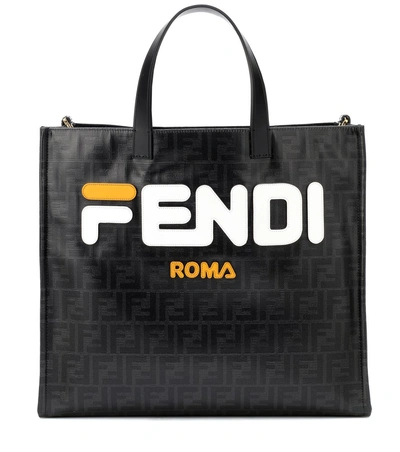 Shop Fendi Mania Logo Shopper In Black