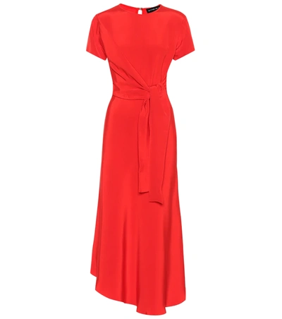 Shop Etro Silk Midi Dress In Red