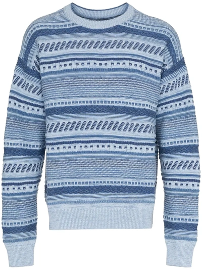 Shop Napa By Martine Rose D-alder Stripe Knitted Jumper - Blue