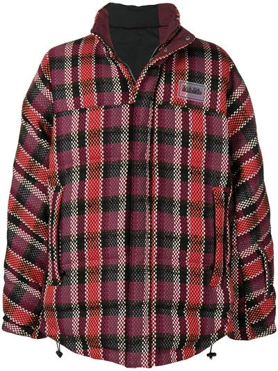 Shop Napa By Martine Rose Padded Check Jacket In Purple