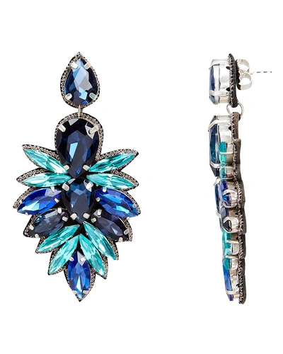 Shop Suzanna Dai Cuzco Cobalt Crystal Drop Earrings In Multi