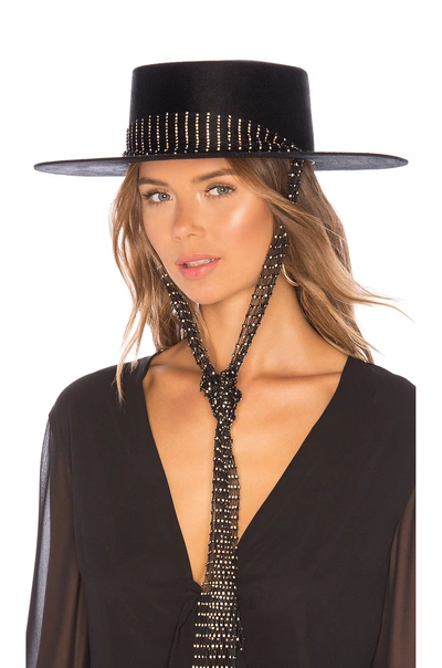 Shop Bijou Van Ness The Queen Swarovski Crystals Hat In Black