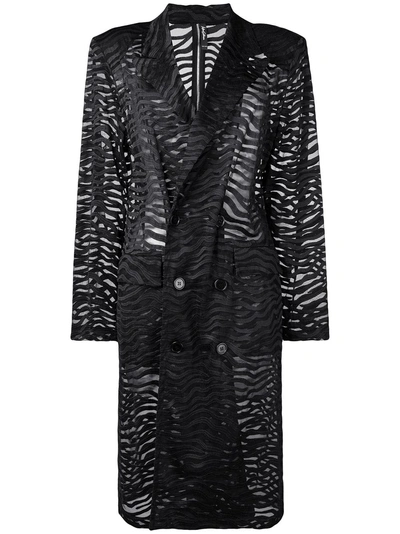 Shop Adam Selman Double Breasted Trench Coat - Black