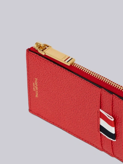 Shop Thom Browne Bicolor Half Zip-around Wallet In Blue