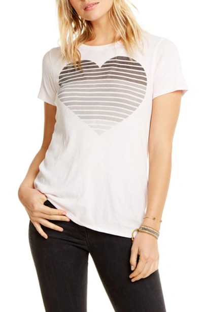 Shop Chaser Stripe Heart Tee In Pearl