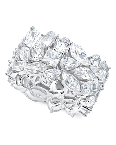 Shop Crislu Celebration Ring In Platinum-plated Sterling Silver
