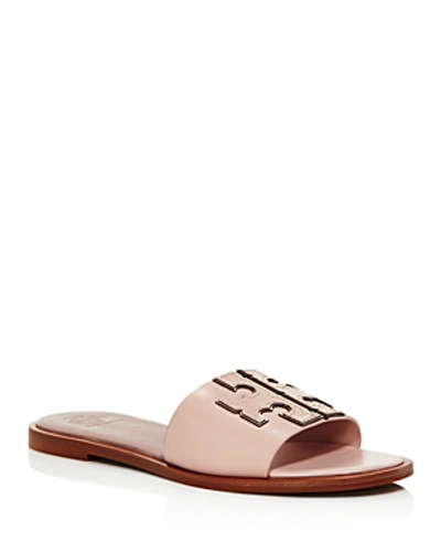 Shop Tory Burch Women's Ines Leather Slide Sandals In Sea Shell