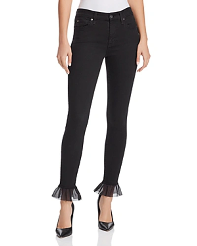 Shop 7 For All Mankind Organza-hem Ankle Skinny Jeans In B(air) Black