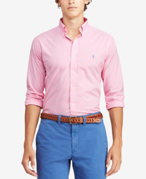 polo ralph lauren men's classic fit stretch poplin shirt