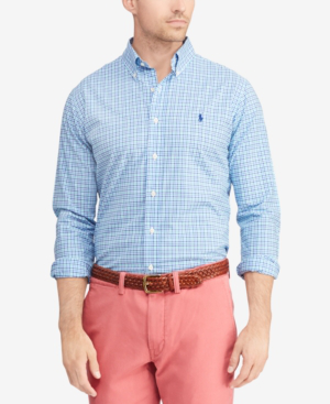 polo ralph lauren men's classic fit stretch poplin shirt