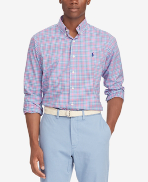 polo ralph lauren men's classic fit stretch poplin shirt