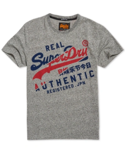 Shop Superdry Men's Logo Print T-shirt In Phoenix Grey Grit