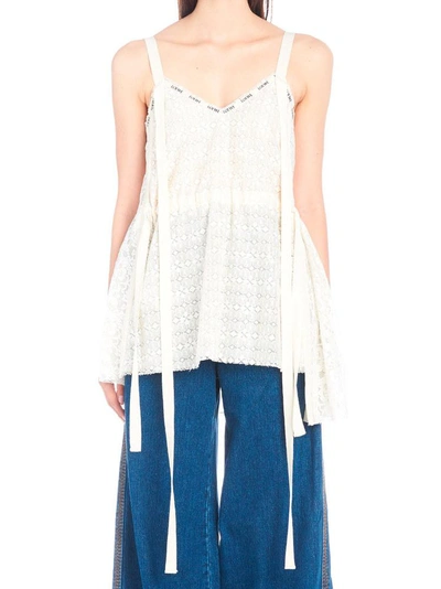 Shop Loewe Camisole Lace Top In White