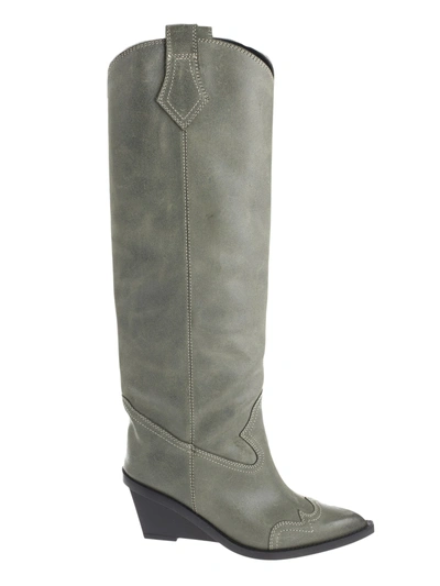 Mm6 Maison Margiela Stivali Knee Length Western Boots In Green | ModeSens