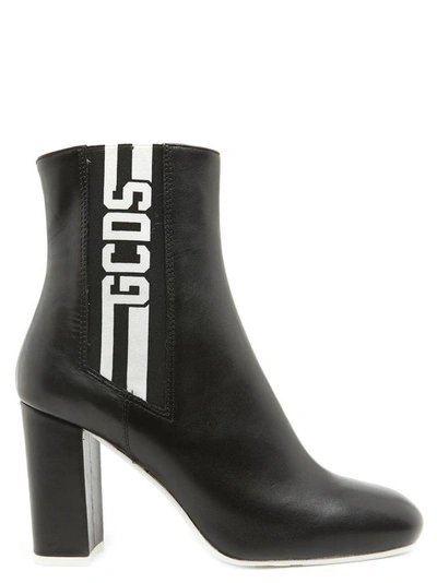 Shop Gcds Side Stripe Ankle Boots In Black