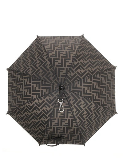 Shop Fendi Ff Umbrella Hat In Brown