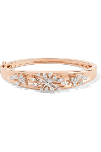 Shop Yeprem 18-karat Rose And White Gold Diamond Bracelet In Rose Gold