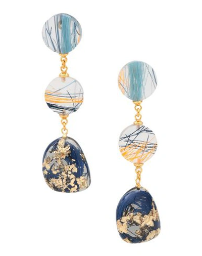 Shop Ejing Zhang Earrings In Dark Blue