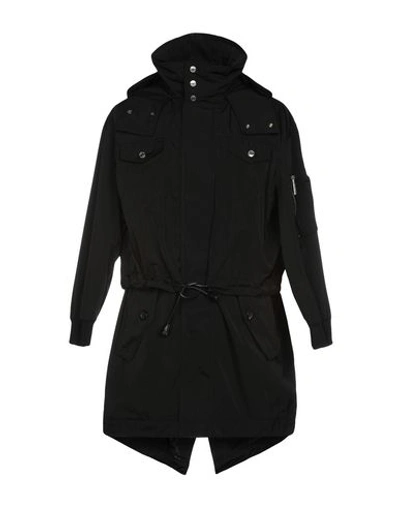 Shop Dsquared2 Man Overcoat & Trench Coat Black Size 38 Polyester, Viscose, Elastane