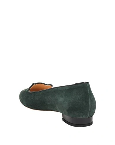 Shop Charlotte Olympia Loafers In Dark Green