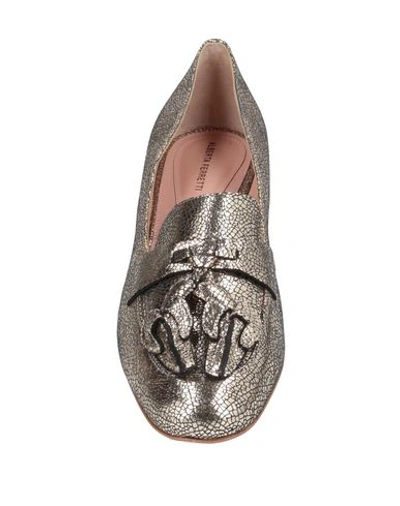 Shop Alberta Ferretti Loafers In Platinum