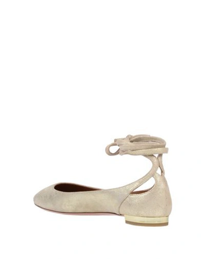 Shop Aquazzura Ballet Flats In Platinum