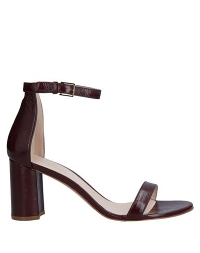 Shop Stuart Weitzman Sandals In Maroon