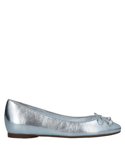 Shop Michael Michael Kors Ballet Flats In Silver