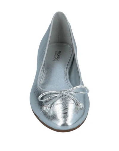 Shop Michael Michael Kors Ballet Flats In Silver