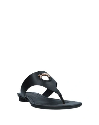 Shop Ferragamo Toe Strap Sandals In Black