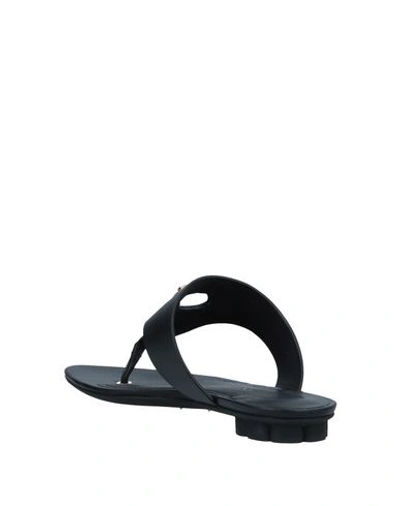 Shop Ferragamo Toe Strap Sandals In Black
