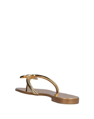 Shop Giuseppe Zanotti Flip Flops In Gold