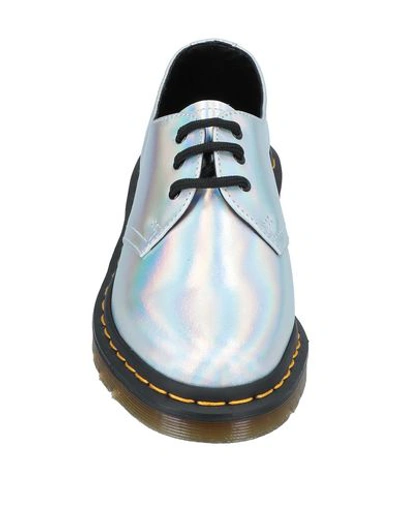 Shop Dr. Martens Woman Lace-up Shoes Silver Size 9 Soft Leather
