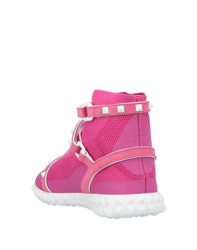 Valentino Free Rockstud High-top Sneakers In Fuchsia