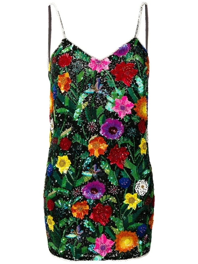 Shop Ashish Magic Flowers Sequin Mini Dress - Black