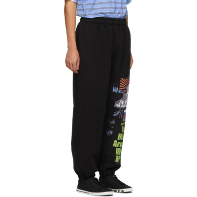 Shop Vetements Black Russia Patchwork Lounge Pants In Blk/russia