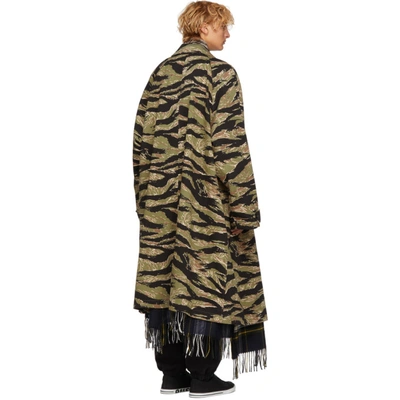 Shop Vetements Green Camo Trench Coat