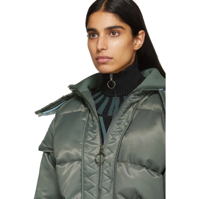 Shop Off-white Grey Down Technic Maxi Puffer Jacket In Med Grey