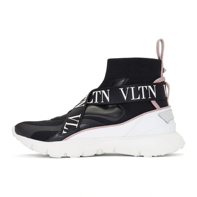 Shop Valentino Black And White  Garavani Vltn Heroes Sock Sneaker In Gc4 Black