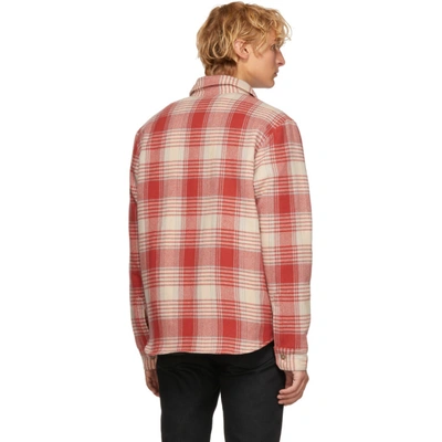 Shop John Elliott Red Check Quilted Lining Shirt In Redwhite